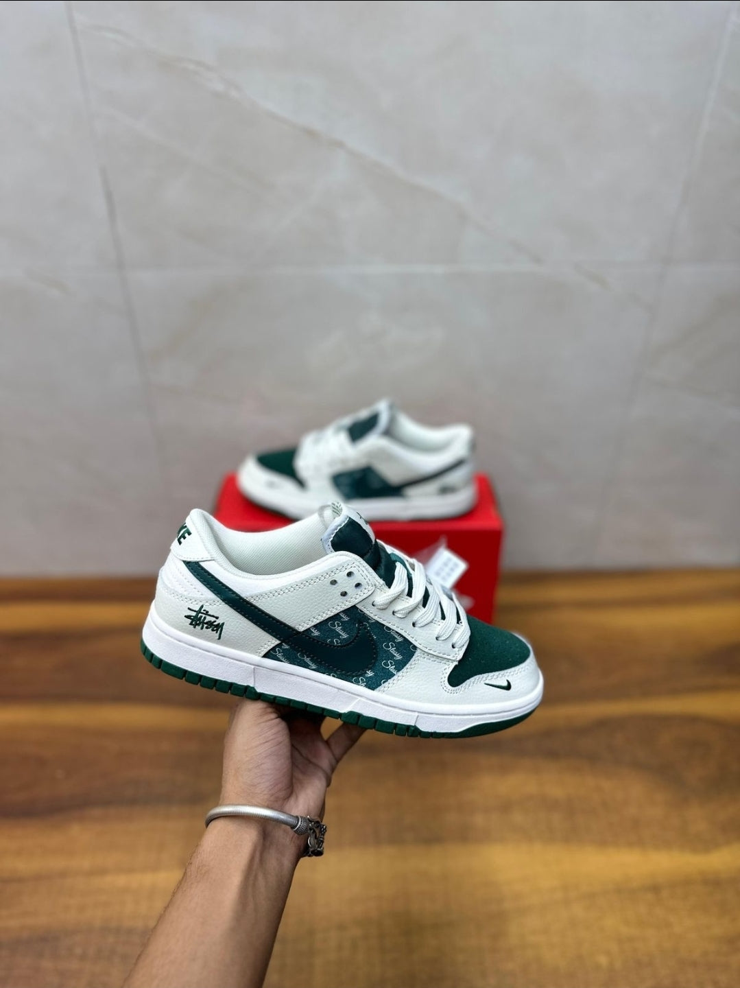 NIKE SB DUNK STÜSSY WHITE/DARK GREEN (2025) 👟🤍🌿