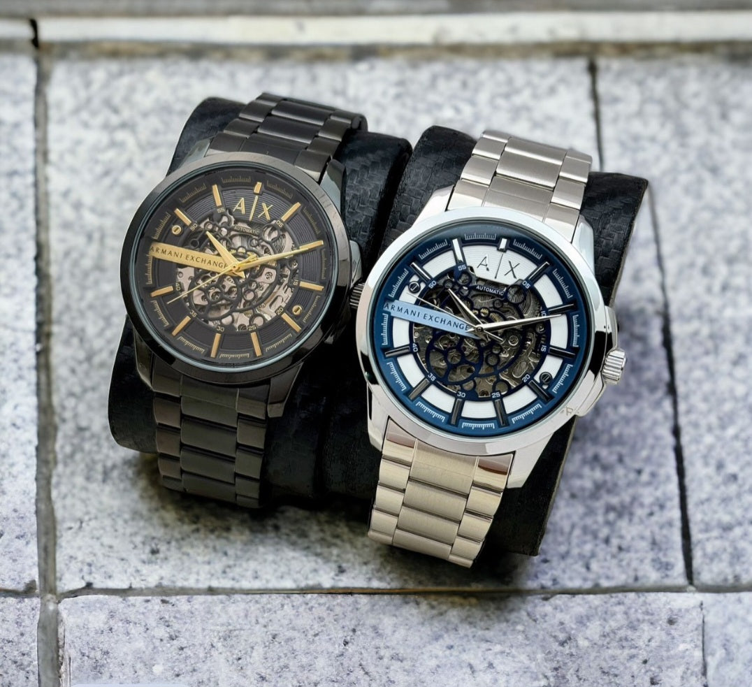 🕰️ Armani Exchange AR60003
⚙️ Automatic Open-Back Design
